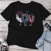 Usa Red White And Blue Retro 4Th Of July American Chicken Unisex T-shirt Cotton Tee