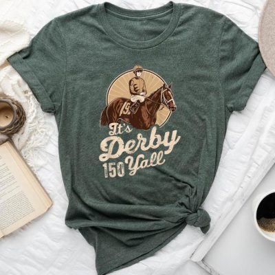 Vintage It's Derby 150 2024 Yall Horse Race Lover Unisex T-shirt Cotton Tee