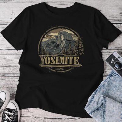 Yosemite Us National Park Vintage Retro Unisex T-shirt Cotton Tee